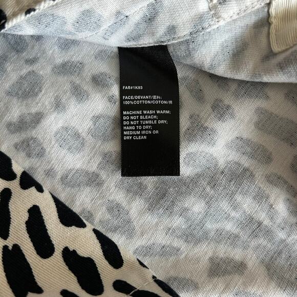 NWOT Lafayette 148 Coleman Cheetah-Print 100% Cotton Twill Blazer XL Black White - Picture 13 of 14